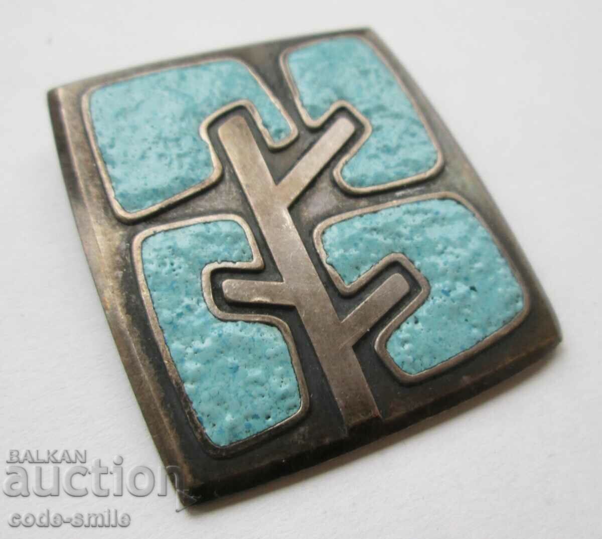 Unique old women's Art brooch with enamel - 5 Unique old women's Art brooch with enamel - 5