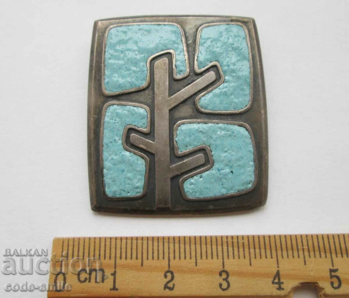 Unique old women's Art brooch with enamel - 6 Unique old women's Art brooch with enamel - 6