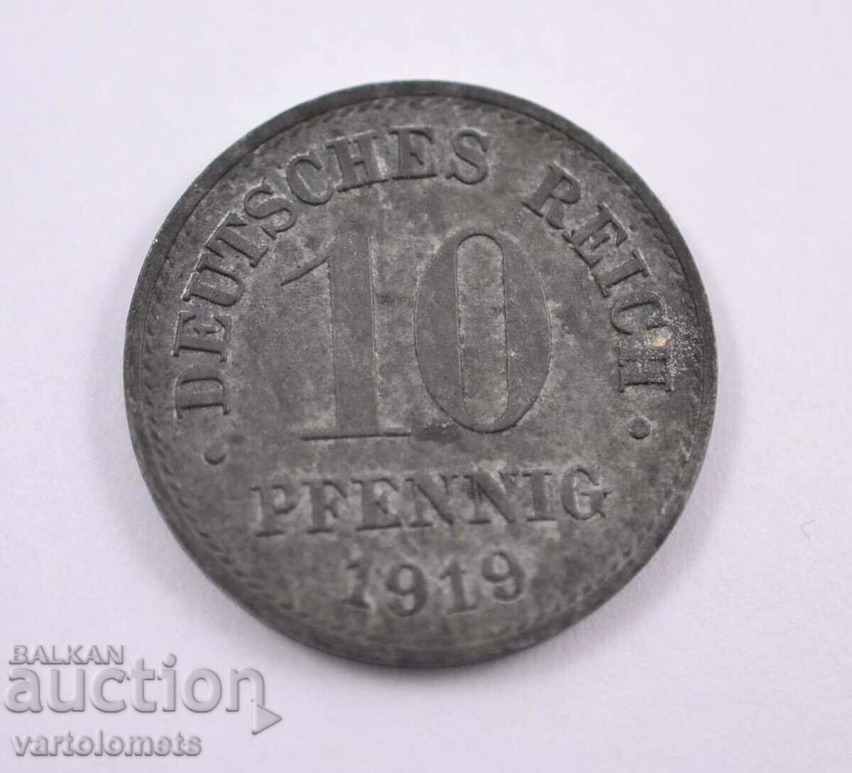 10 pfennig 1919, Γερμανία