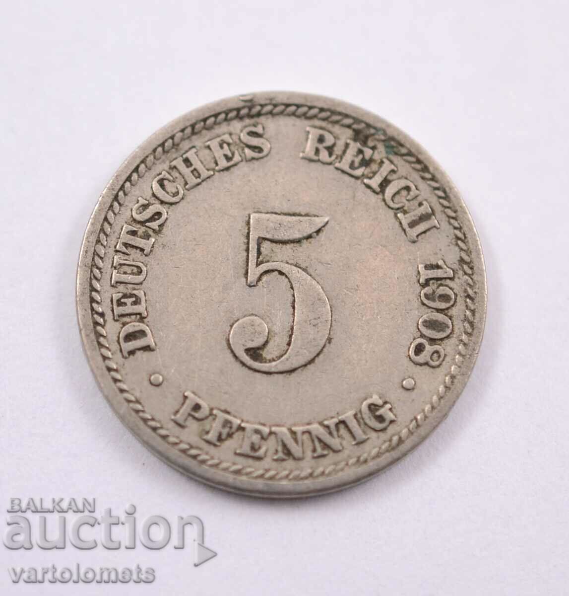 5 pfennig 1908, Germany