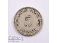 5 pfennig 1908, Γερμανία