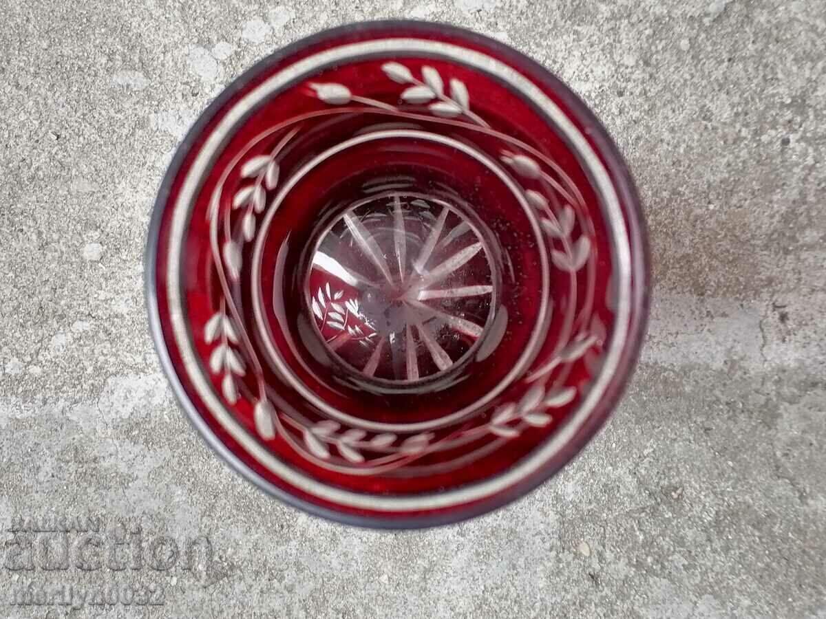 Auction Bohemian crystal vase, glass Austria 15.5 cm high Auction Bohemian crystal vase, glass Austria 15.5 cm high