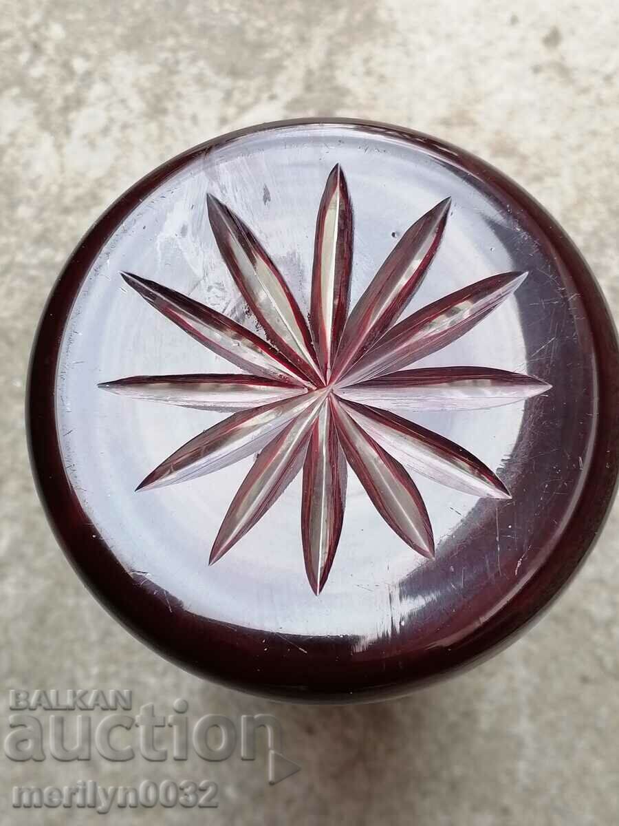 Bohemian crystal vase, glass Austria 15.5 cm high - 5 Bohemian crystal vase, glass Austria 15.5 cm high - 5