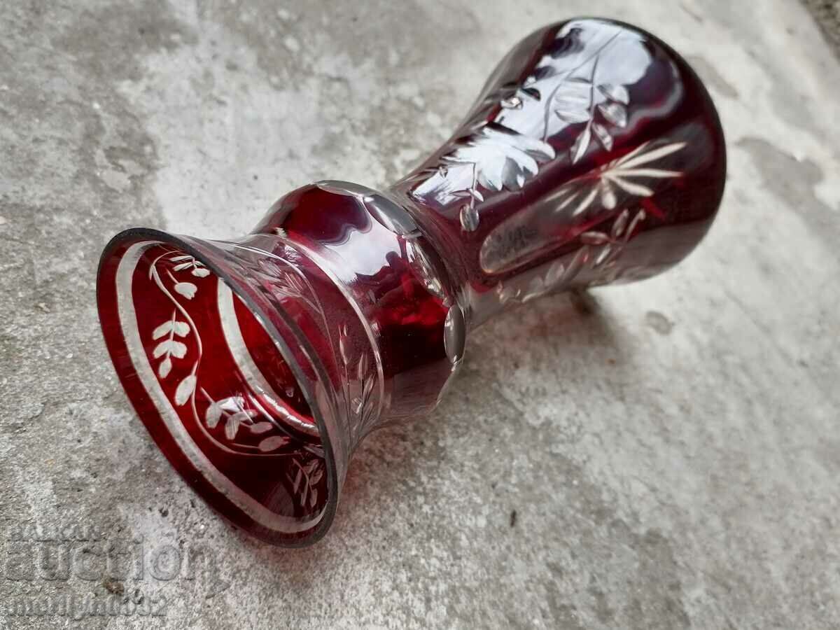 Bohemian crystal vase, glass Austria 15.5 cm high - 6 Bohemian crystal vase, glass Austria 15.5 cm high - 6