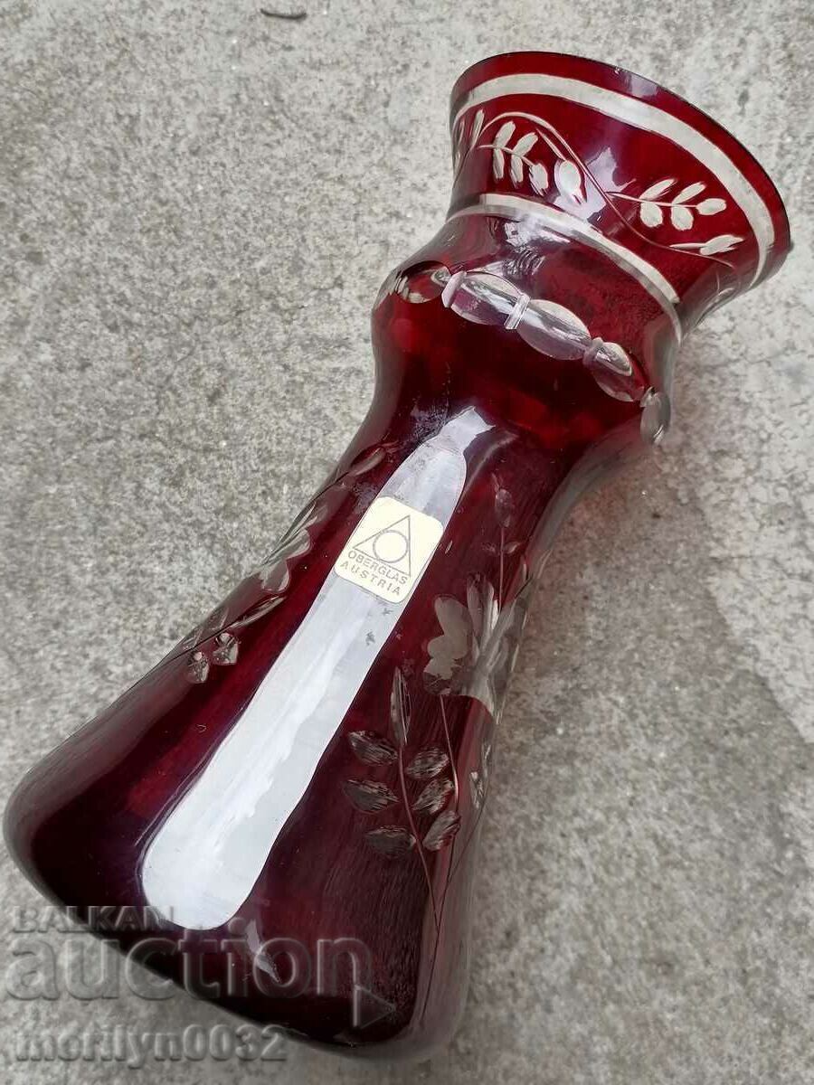 Bohemian crystal vase, glass Austria 15.5 cm high - 7 Bohemian crystal vase, glass Austria 15.5 cm high - 7