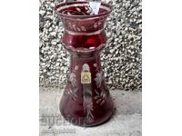 Vaza din cristal de Boemia, sticla Austria inaltime 15,5 cm