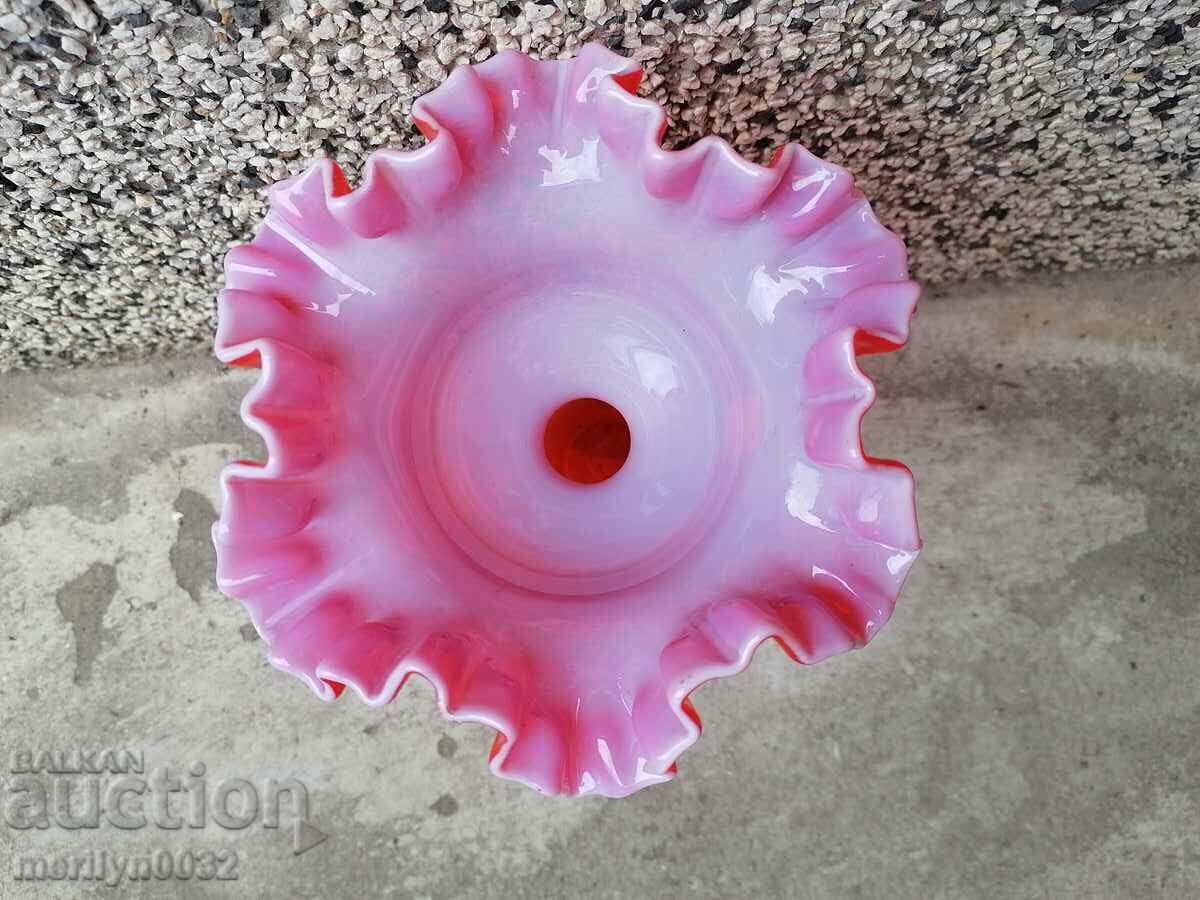 Old glass vase with cape hole Poland 30 cm high - 7