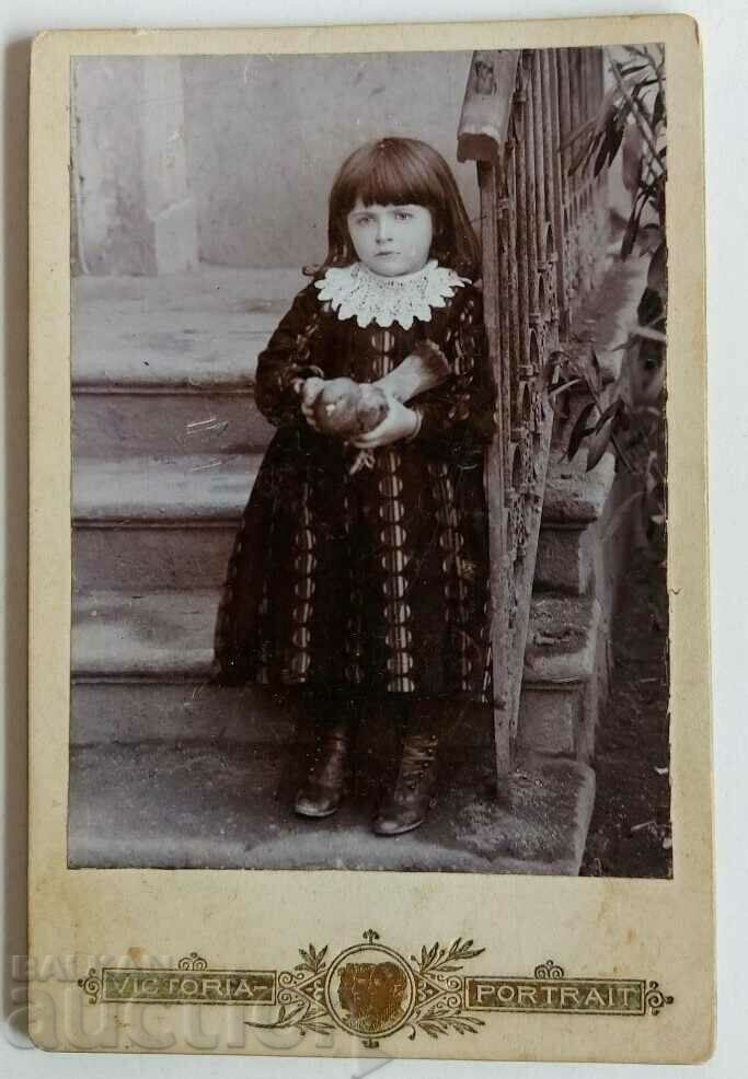 OLD CHILDREN'S PHOTO PHOTO CARDBOARD PRINCIPALITY OF BULGARIA
