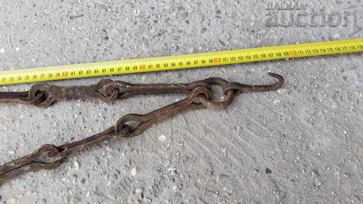Old forged chain with hook, hearth for hearth chain hook with price 41.00 BGN | € 20.96