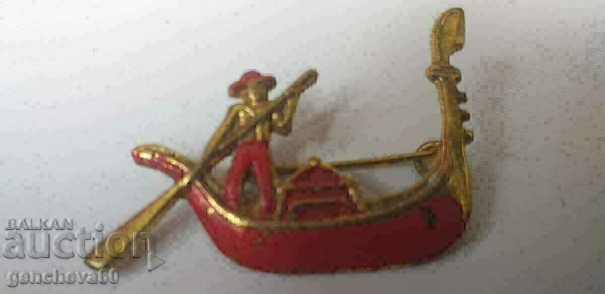 Livrarea Broșă de epocă Gondola/RRR în tonuri aurii