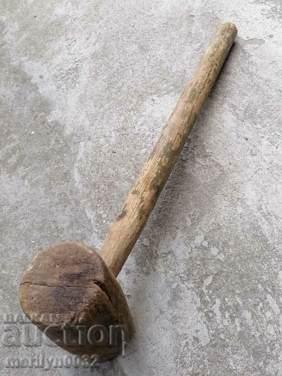 Delivery of Old big wooden hammer, tool, wooden Delivery of Old big wooden hammer, tool, wooden
