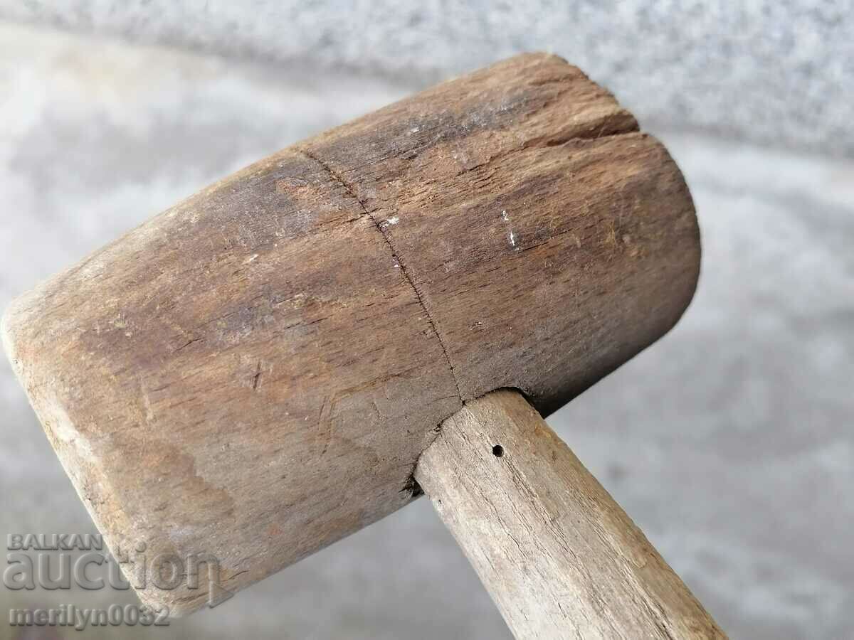 Old big wooden hammer, tool, wooden - 6 Old big wooden hammer, tool, wooden - 6