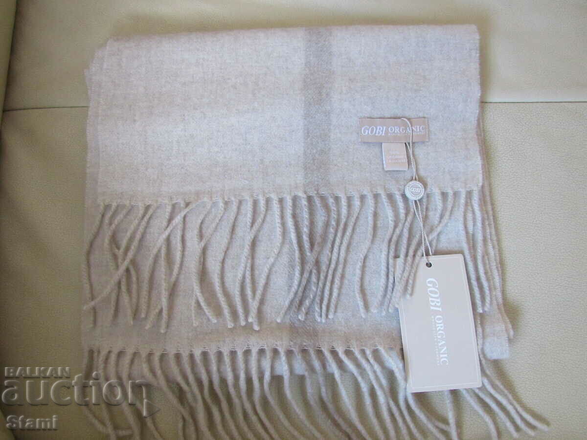 Fine scarf 100% cashmere, striped, organic cashmere, Mongolia with price 146.00 BGN | € 74.65