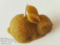 Candles made of pure beeswax - huddled RABBIT. Handmade!