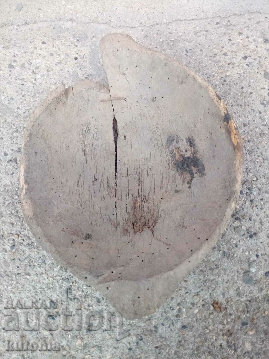 An old wooden bowl