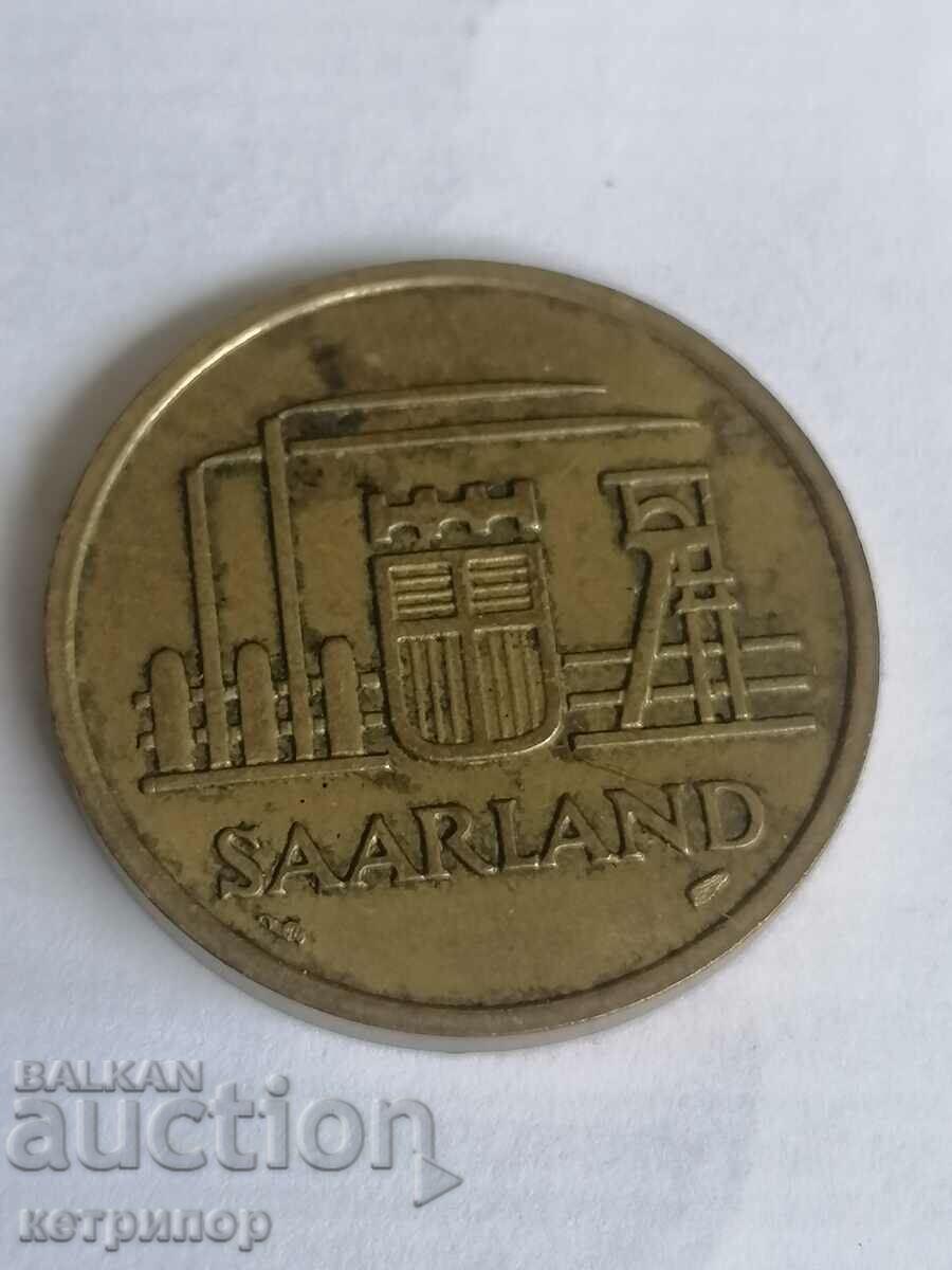 50 francs Saarland 1954 with price 30.00 BGN | € 15.34 50 francs Saarland 1954 with price 30.00 BGN | € 15.34