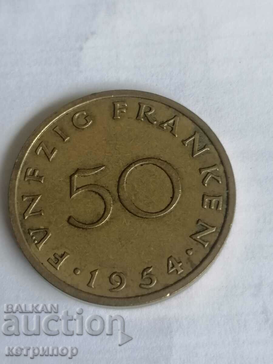 50 francs Saarland 1954