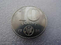 RS (37) Hungary-10 forint 1981 F.A.O. very rare-circulation 60 x. no