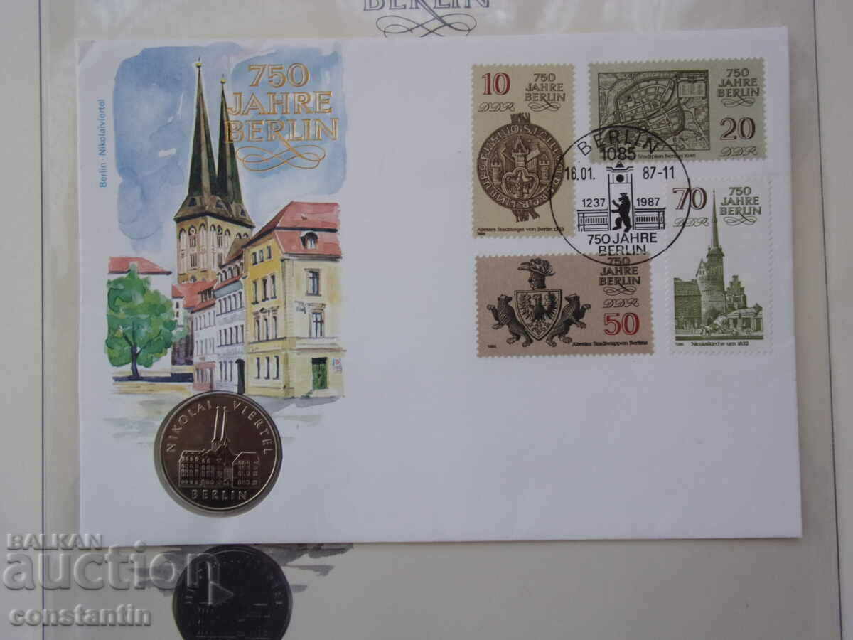Delivery of RS (37) Germany-GDR-5 stamps 1988 and 4 postage stamps in a beautiful envelope