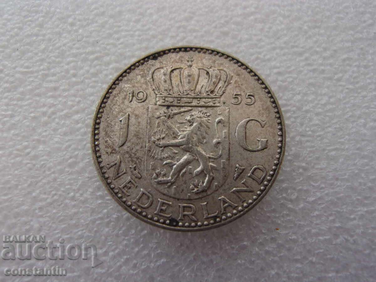 RS (37) Netherlands-1 guilder 1955- gloss-Silver.BZC