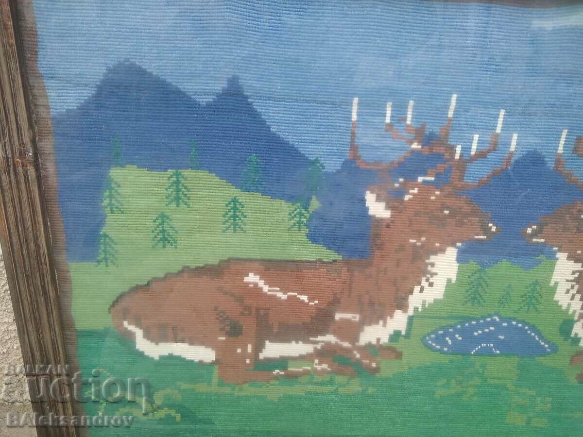 Auction Large hand-sewn caviar in a frame Auction Large hand-sewn caviar in a frame