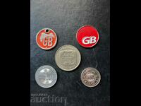 LOT OF TOKENS - 5 PIECES