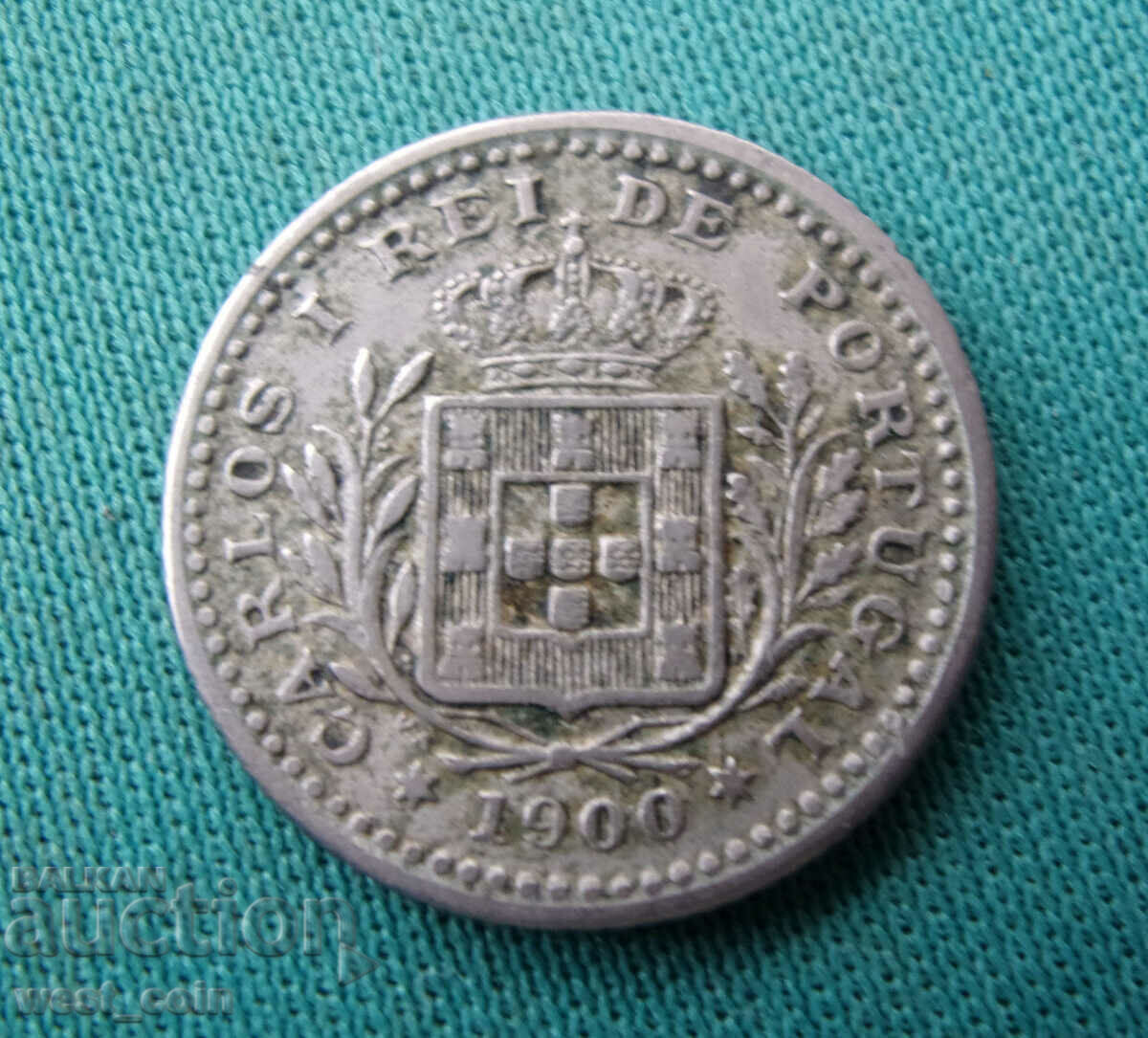 Португалия  Kрлoс I  50  Рей  1900  Rare с цена € 5.11 | 9.99 лв.