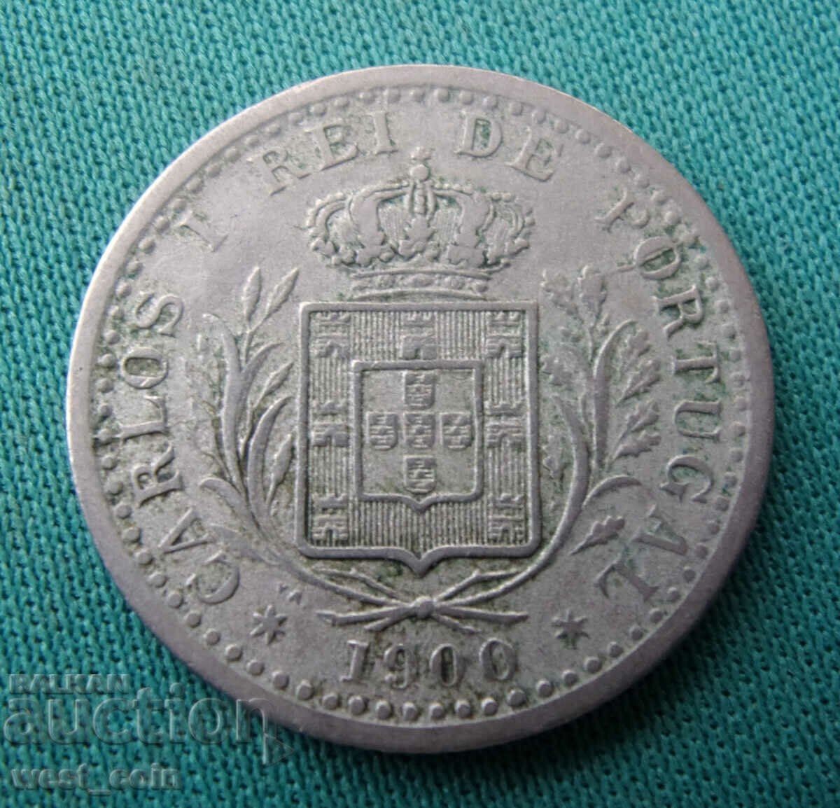 Португалия  Kрлoс I  100  Рей  1900  Rare с цена € 5.11 | 9.99 лв.