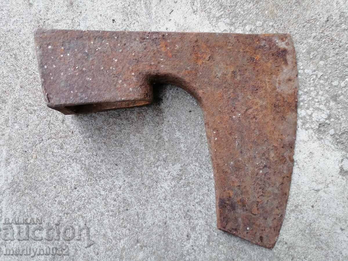 An old ax shaft tool wrought iron - 6