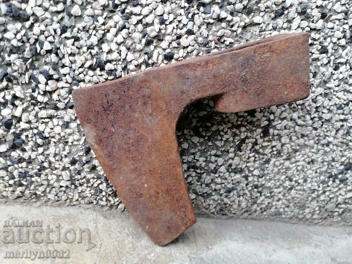 An old ax shaft tool wrought iron - 7