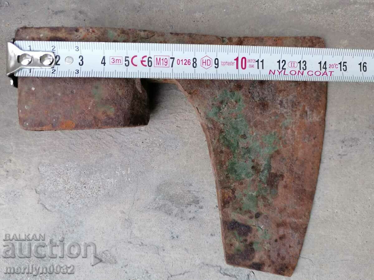 An old ax shaft tool wrought iron - 6