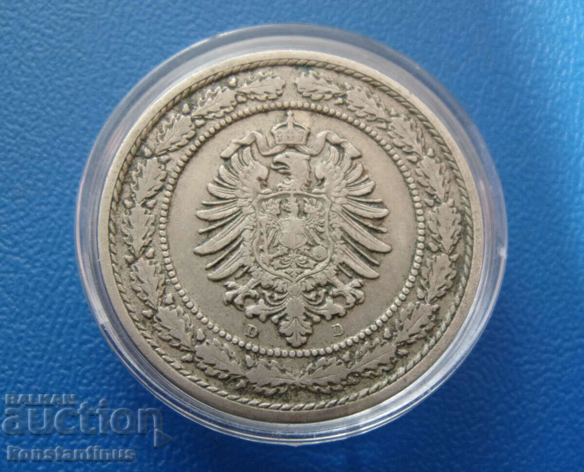 Германия Райх  20 пфенига  1888D Rare с цена € 20.45 | 40.00 лв.