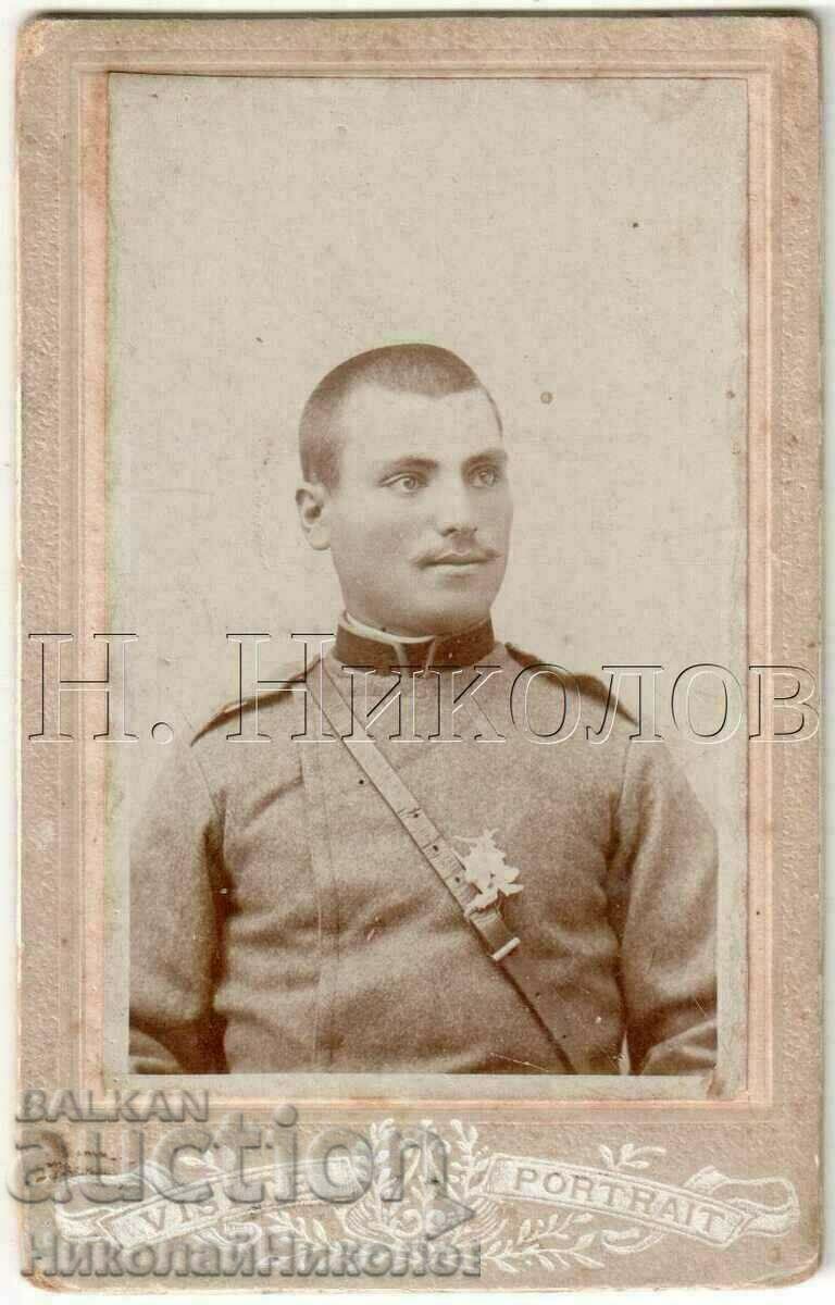 MIC VECHI CARTON FOTO MILITAR SEVLIEVO B376