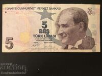 Turcia 5 Lirasi 1970 (2009) Pick 222 Ref 1593