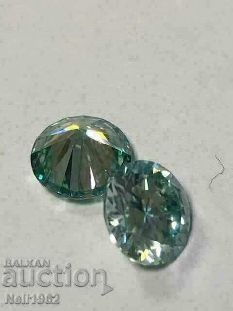 MOYSANIT (Diamond) Διαμάντι -2 τεμ. 7,5 mm, ΜΠΛΕ ΧΡΩΜΑ
