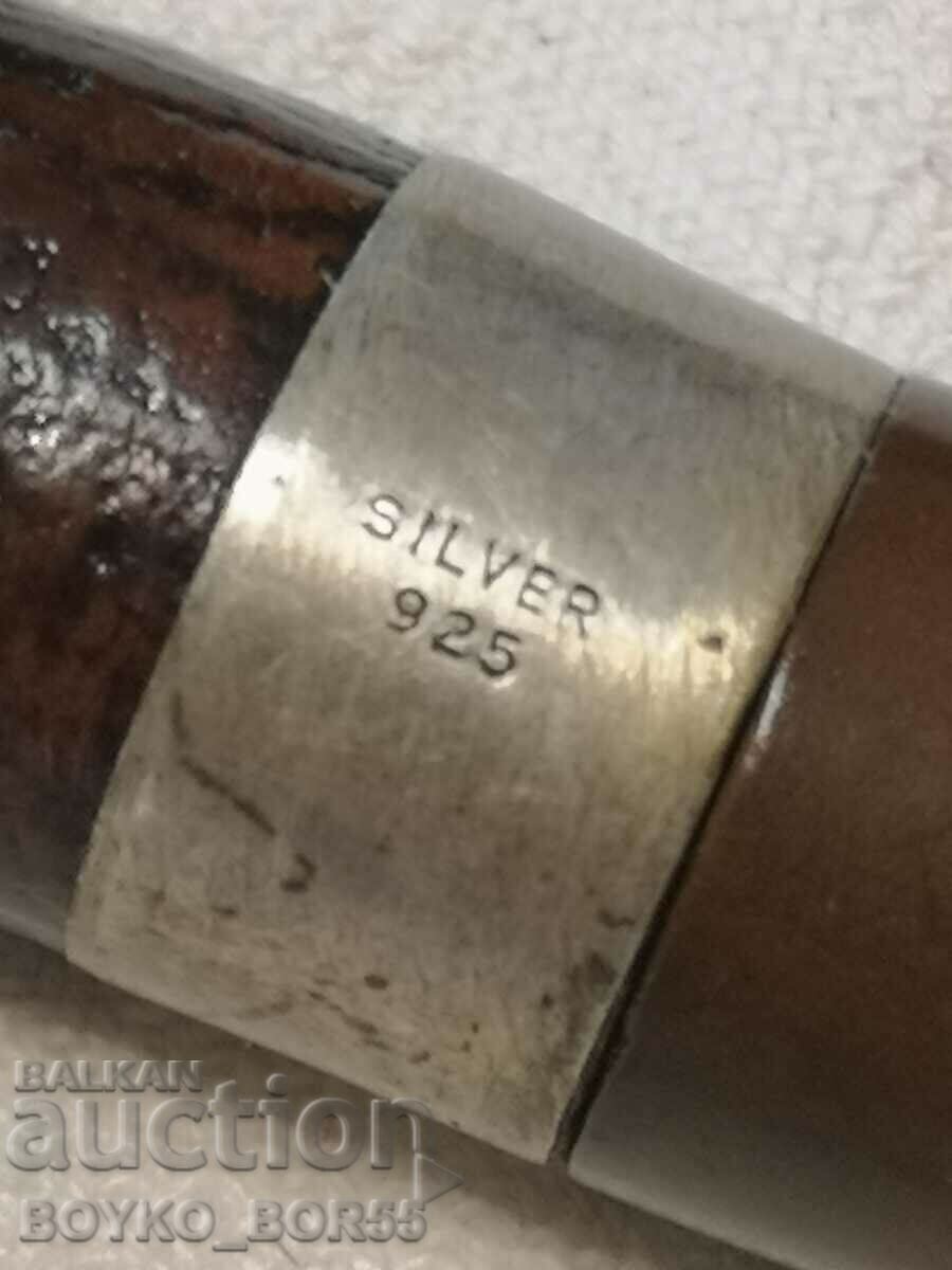 Auction  SILVER PEARL Rare Old English Pipe PRINCE OF WALES