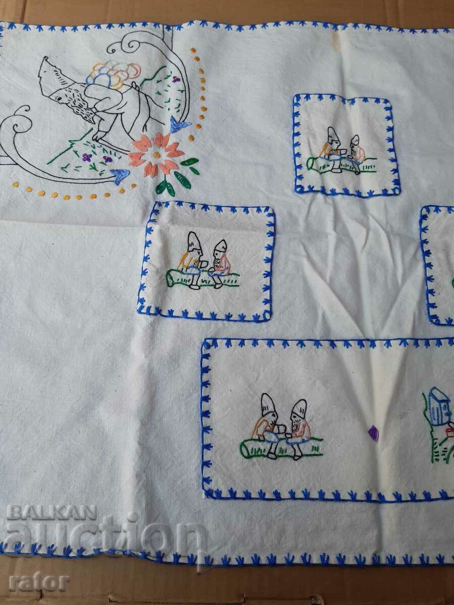 Delivery of Hand embroidered old carpet. Hand stitched