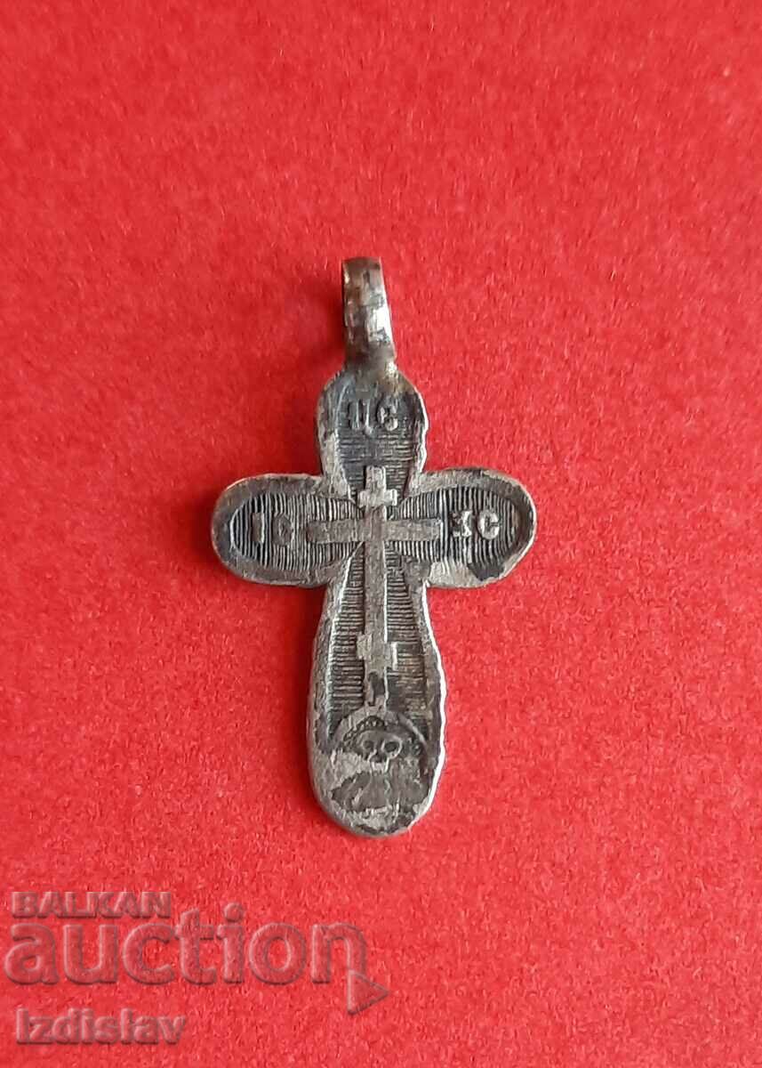 Cruce de argint antică Rusia țaristă