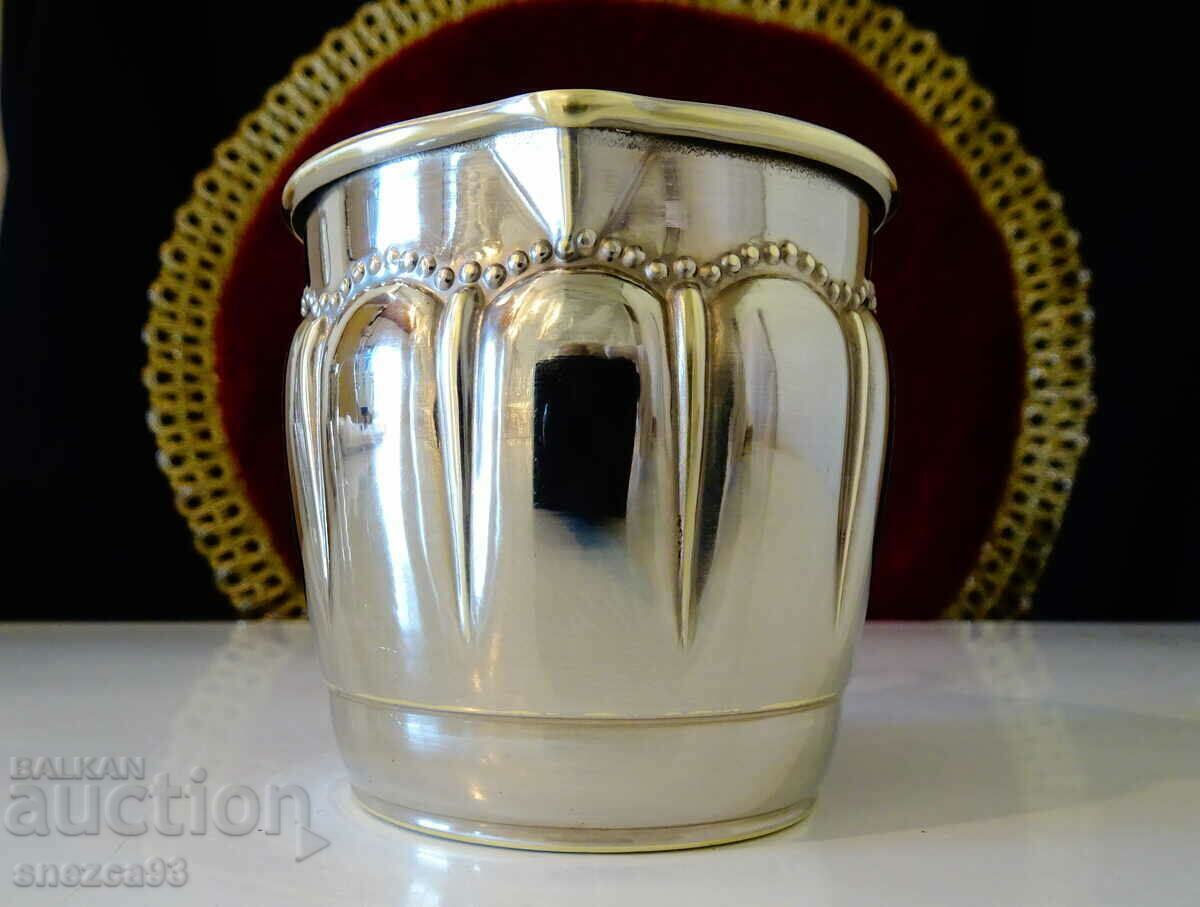 Auction Silver-plated jug, lattice, relief. Auction Silver-plated jug, lattice, relief.