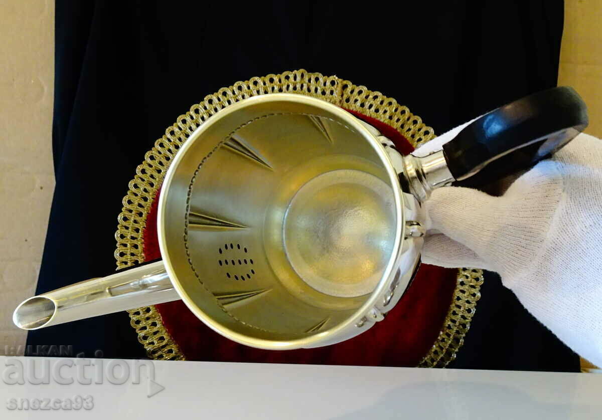 Silver-plated jug, kettle, relief. - 6 Silver-plated jug, kettle, relief. - 6