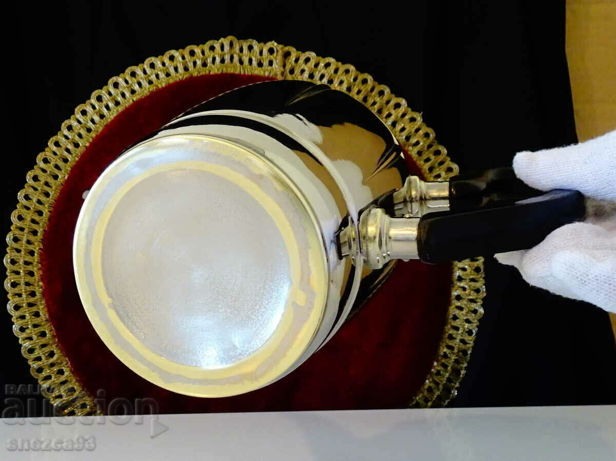 Silver-plated jug, kettle, relief. - 7 Silver-plated jug, kettle, relief. - 7
