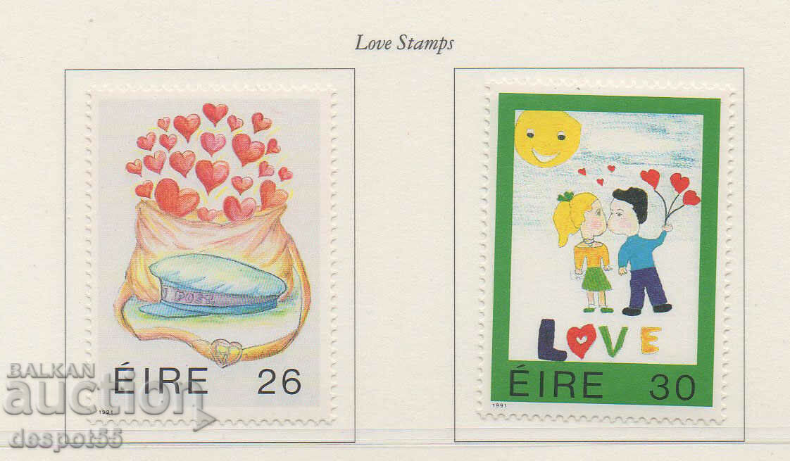 1991. Ейре. Пощенски марки "Любов".