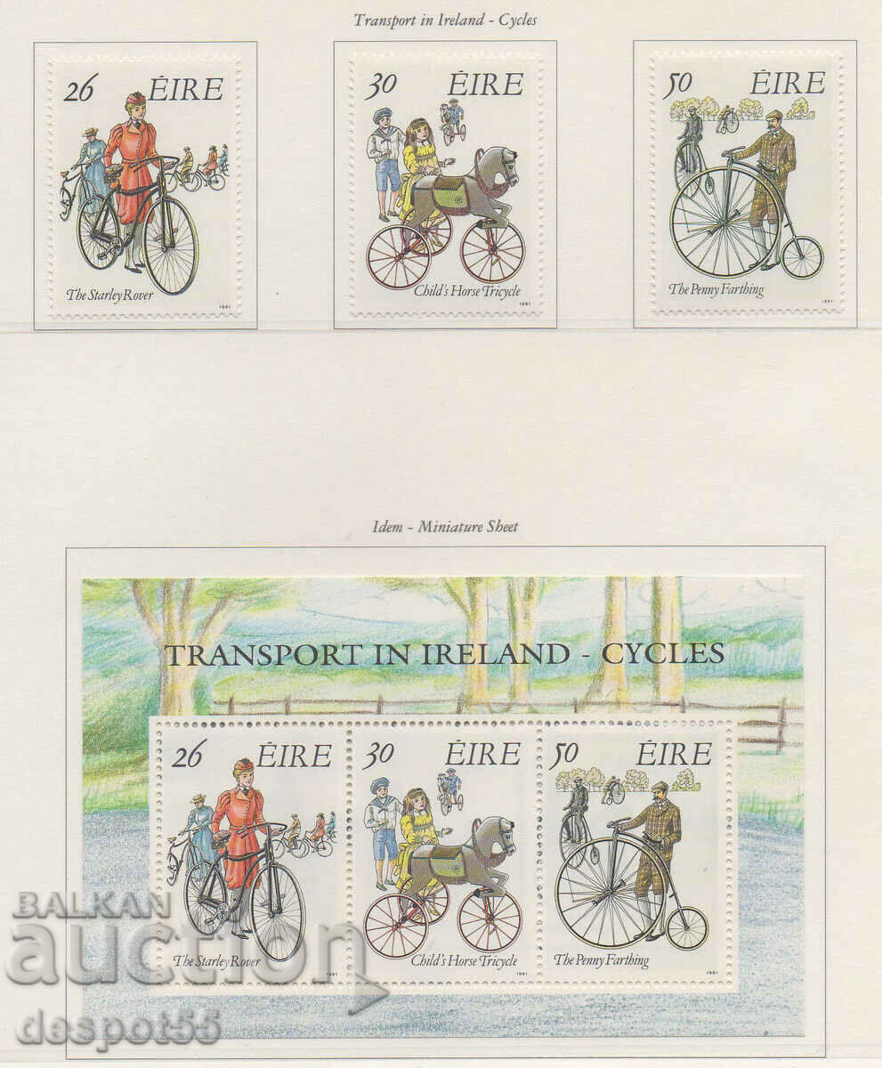 1991. Eire. Historical bicycles + Block.