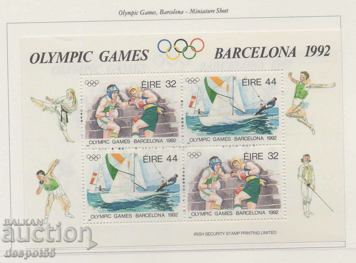 1992. Eire. Olympic Games - Barcelona, Spain + Block. with price 9.50 BGN | € 4.86 1992. Eire. Olympic Games - Barcelona, Spain + Block. with price 9.50 BGN | € 4.86