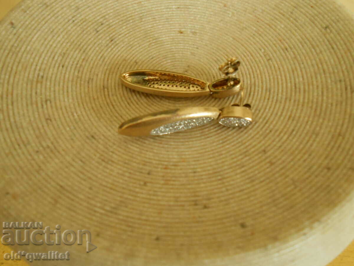 Elegant Silver earrings, Silver 925, gold plating - 5