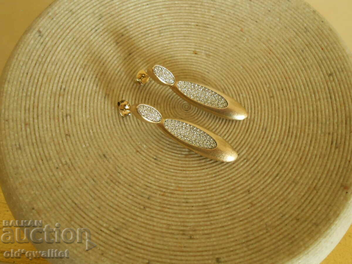 Elegant Silver earrings, Silver 925, gold plating - 6