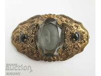 Old women's buckle belt buckle with ornaments and stone