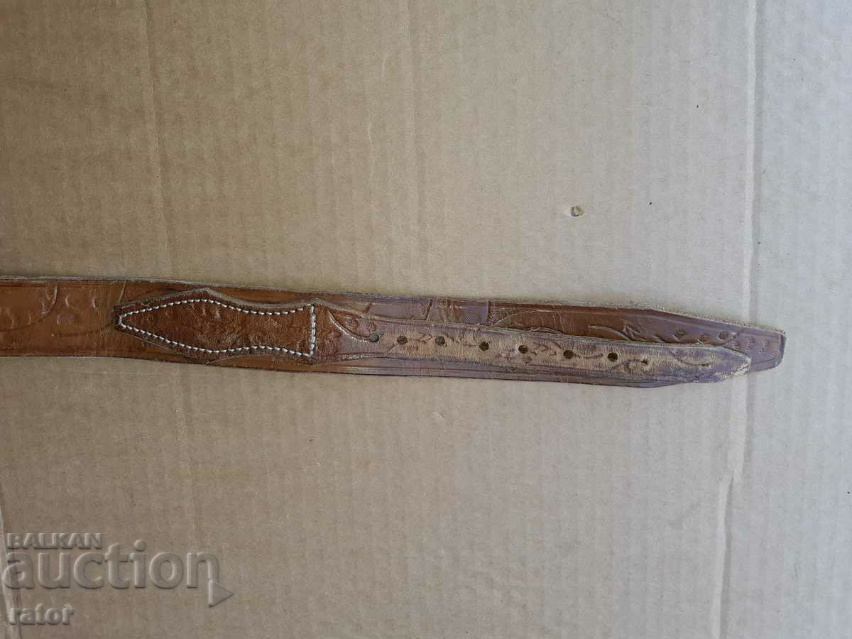 Old beautiful women's leather belt UBA - 6