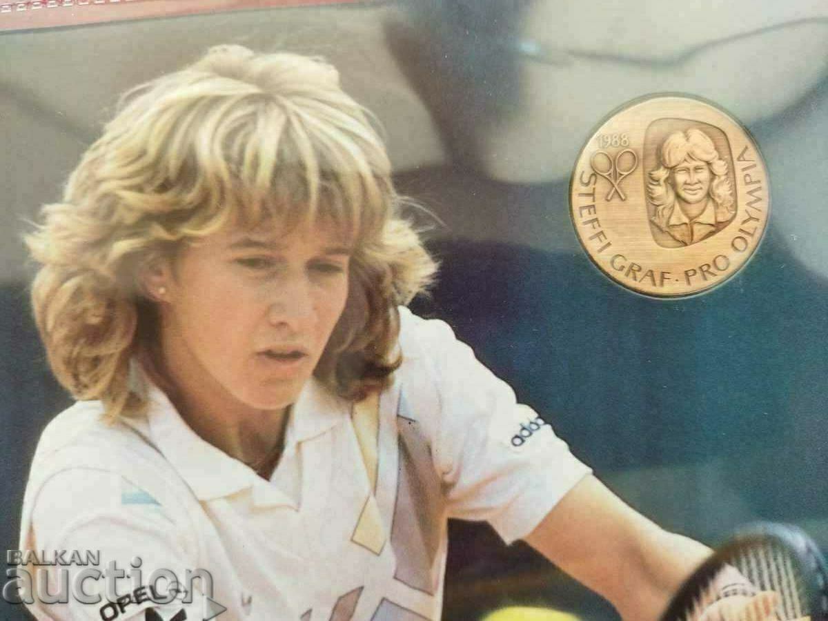 Πλακέτα Steffi Graf με μπροσούρα από το 1988. με τιμή 70.00 BGN | € 35.79 Πλακέτα Steffi Graf με μπροσούρα από το 1988. με τιμή 70.00 BGN | € 35.79