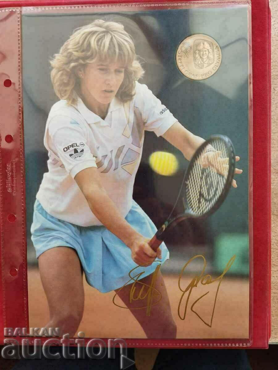 Πλακέτα Steffi Graf με μπροσούρα από το 1988. - 7 Πλακέτα Steffi Graf με μπροσούρα από το 1988. - 7